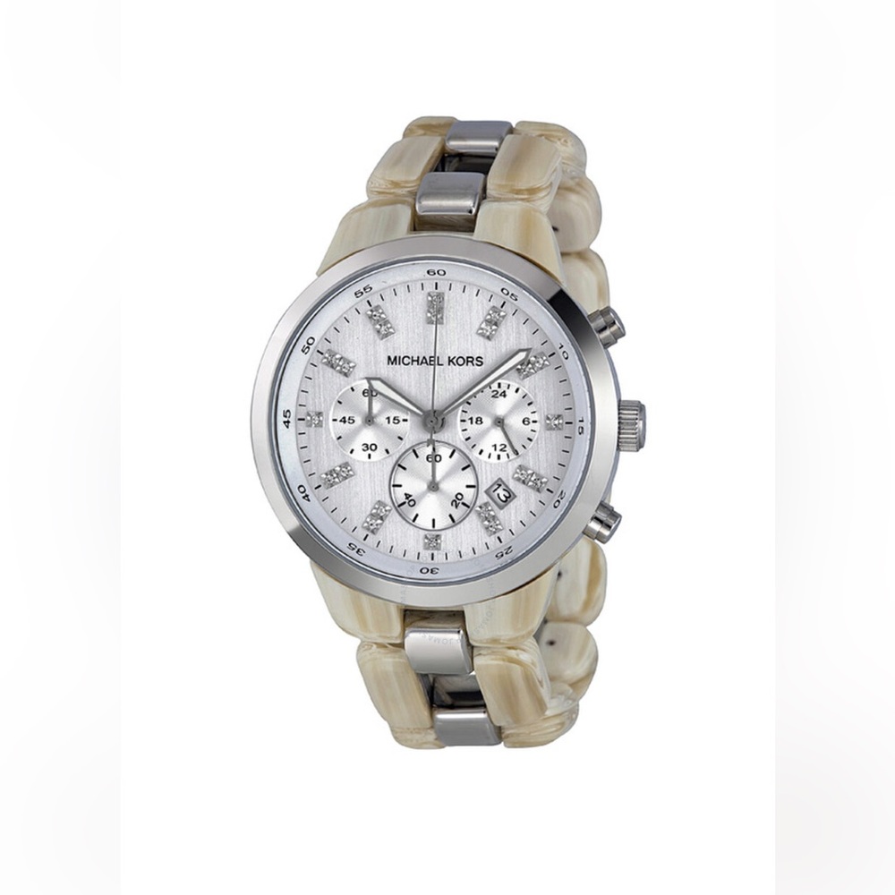 NWT Michael Kors Showstopper Chronograph Horn Ladies Watch